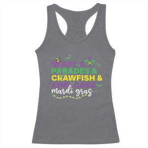 Beads Parades Crawfish King Cake Mardi Gras Racerback Tank Top TS10 Charcoal Print Your Wear