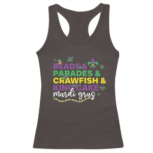 Beads Parades Crawfish King Cake Mardi Gras Racerback Tank Top TS10 Dark Chocolate Print Your Wear