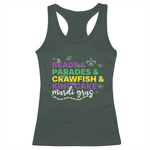 Beads Parades Crawfish King Cake Mardi Gras Racerback Tank Top TS10 Dark Forest Green Print Your Wear