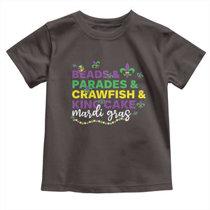 Beads Parades Crawfish King Cake Mardi Gras Toddler T Shirt TS10 Dark Chocolate Print Your Wear