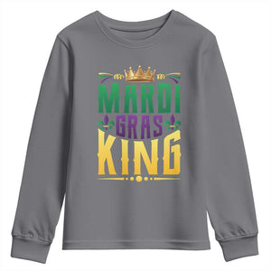 Mardi Gras King Youth Sweatshirt Funny Men Carnival Costume Gift TS10 Charcoal Print Your Wear