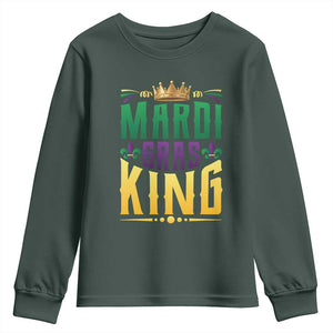 Mardi Gras King Youth Sweatshirt Funny Men Carnival Costume Gift TS10 Dark Forest Green Print Your Wear