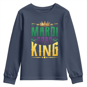 Mardi Gras King Youth Sweatshirt Funny Men Carnival Costume Gift TS10 Navy Print Your Wear