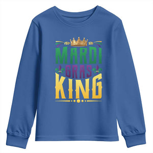 Mardi Gras King Youth Sweatshirt Funny Men Carnival Costume Gift TS10 Royal Blue Print Your Wear