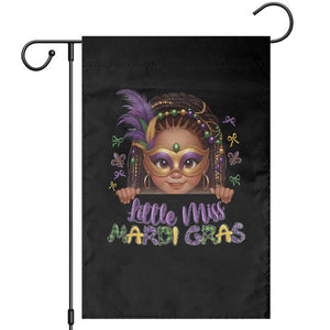 Little Miss Mardi Gras Garden Flag Afro Messy Bun Girls Kids Mask Cute New Orleans TS10 Black Print Your Wear