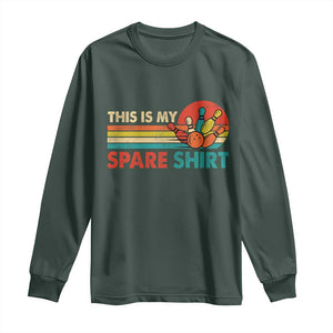 This Is My Spare Bowling Long Sleeve Shirt Bowler Funny Team TS10 Dark Forest Green Print Your Wear