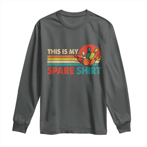 This Is My Spare Bowling Long Sleeve Shirt Bowler Funny Team TS10 Dark Heather Print Your Wear