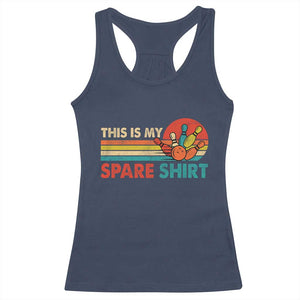 This Is My Spare Bowling Racerback Tank Top Bowler Funny Team TS10 Navy Print Your Wear