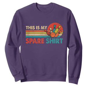 This Is My Spare Bowling Sweatshirt Bowler Funny Team TS10 Purple Print Your Wear