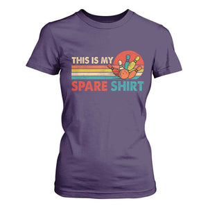 This Is My Spare Bowling T Shirt For Women Bowler Funny Team TS10 Purple Print Your Wear