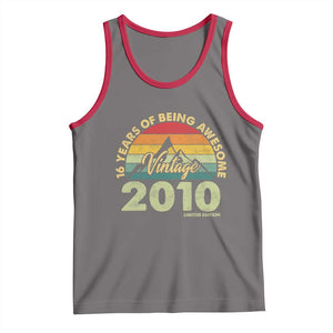 16th Birthday Tank Top Vintage 2010 Limited Edition 16 Year Old Gift TS10 Deep Heather Red Print Your Wear
