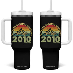 16th Birthday Tumbler With Handle Vintage 2010 Limited Edition 16 Year Old Gift TS10 One Size: 40 oz Black Print Your Wear