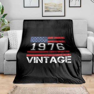 Vintage 50th Birthday Throw Blanket Retro 1976 American Flag 50 Year Old TS10 Print Your Wear