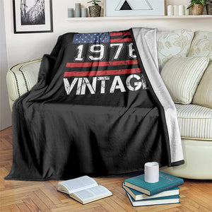 Vintage 50th Birthday Throw Blanket Retro 1976 American Flag 50 Year Old TS10 Print Your Wear