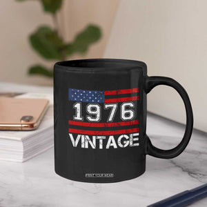 Vintage 50th Birthday Coffee Mug Retro 1976 American Flag 50 Year Old TS10 Print Your Wear