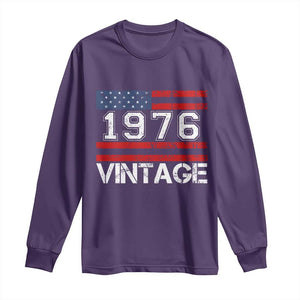 Vintage 50th Birthday Long Sleeve Shirt Retro 1976 American Flag 50 Year Old TS10 Purple Print Your Wear