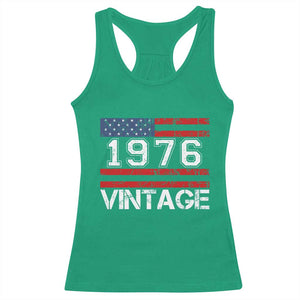 Vintage 50th Birthday Racerback Tank Top Retro 1976 American Flag 50 Year Old TS10 Irish Green Print Your Wear