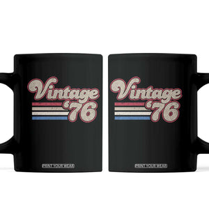 Vintage 50th Birthday Coffee Mug Retro 1976 50 Year Old Stripes TS10 Black Print Your Wear