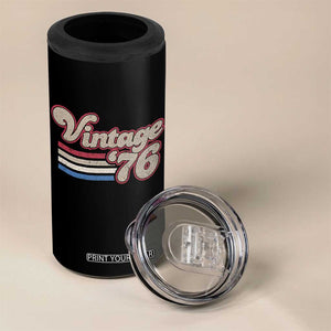 Vintage 50th Birthday 4 in 1 Can Cooler Tumbler Retro 1976 50 Year Old Stripes TS10 Print Your Wear