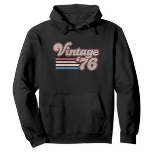 Vintage 50th Birthday Hoodie Retro 1976 50 Year Old Stripes TS10 Black Print Your Wear