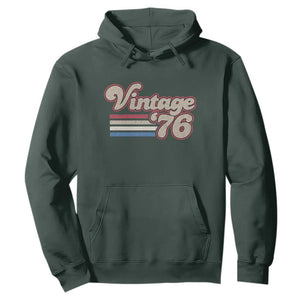 Vintage 50th Birthday Hoodie Retro 1976 50 Year Old Stripes TS10 Dark Forest Green Print Your Wear