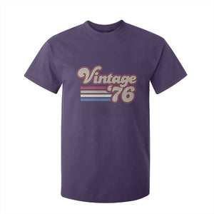 Vintage 50th Birthday T Shirt For Kid Retro 1976 50 Year Old Stripes TS10 Purple Print Your Wear