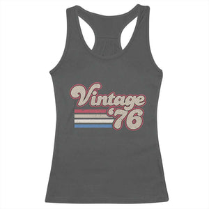 Vintage 50th Birthday Racerback Tank Top Retro 1976 50 Year Old Stripes TS10 Dark Heather Print Your Wear