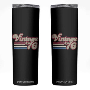 Vintage 50th Birthday Skinny Tumbler Retro 1976 50 Year Old Stripes TS10 Black Print Your Wear