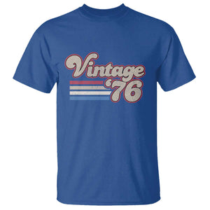 Vintage 50th Birthday T Shirt Retro 1976 50 Year Old Stripes TS10 Royal Blue Print Your Wear