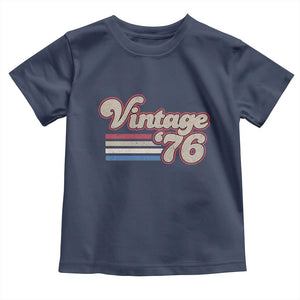 Vintage 50th Birthday Toddler T Shirt Retro 1976 50 Year Old Stripes TS10 Navy Print Your Wear