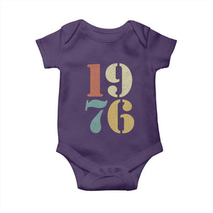 50th Birthday Baby Onesie Retro Vintage 1976 50 Year Old Gifts TS10 Purple Print Your Wear