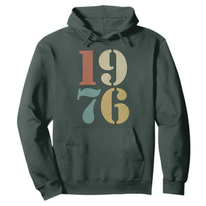 50th Birthday Hoodie Retro Vintage 1976 50 Year Old Gifts TS10 Dark Forest Green Print Your Wear