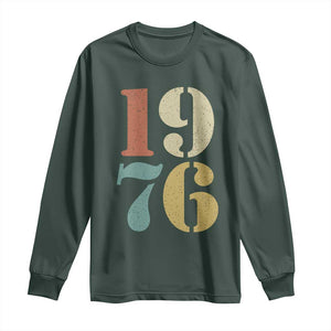 50th Birthday Long Sleeve Shirt Retro Vintage 1976 50 Year Old Gifts TS10 Dark Forest Green Print Your Wear