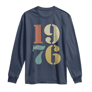 50th Birthday Long Sleeve Shirt Retro Vintage 1976 50 Year Old Gifts TS10 Navy Print Your Wear
