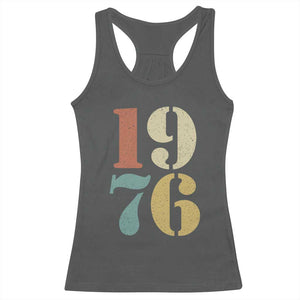 50th Birthday Racerback Tank Top Retro Vintage 1976 50 Year Old Gifts TS10 Dark Heather Print Your Wear