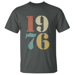 50th Birthday T Shirt Retro Vintage 1976 50 Year Old Gifts TS10 Dark Heather Print Your Wear