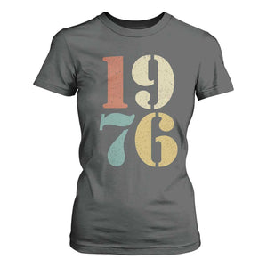 50th Birthday T Shirt For Women Retro Vintage 1976 50 Year Old Gifts TS10 Dark Heather Print Your Wear