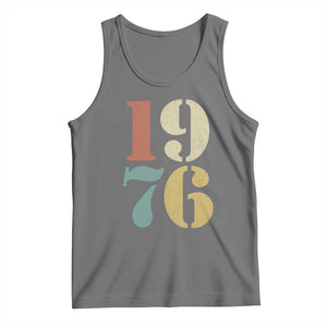 50th Birthday Tank Top Retro Vintage 1976 50 Year Old Gifts TS10 Black Heather Print Your Wear