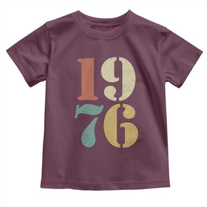 50th Birthday Toddler T Shirt Retro Vintage 1976 50 Year Old Gifts TS10 Maroon Print Your Wear