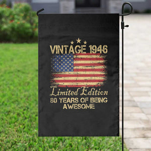 80th Birthday Garden Flag Vintage 1946 Limited Edition 80 Year Old Birthday USA Flag TS10 Print Your Wear