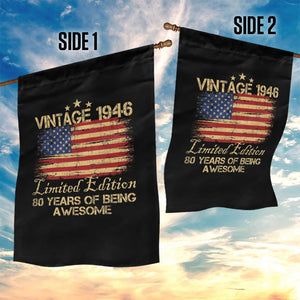 80th Birthday Garden Flag Vintage 1946 Limited Edition 80 Year Old Birthday USA Flag TS10 Print Your Wear