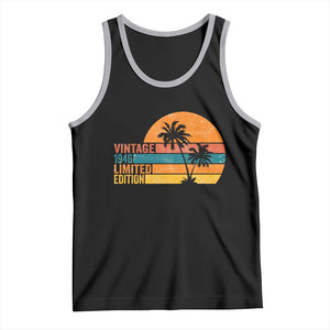 Vintage 1946 Limited Edition Tank Top Retro Sunset 80th Birthday 80 Year Old Gifts TS10 Black Athletic Heather Print Your Wear