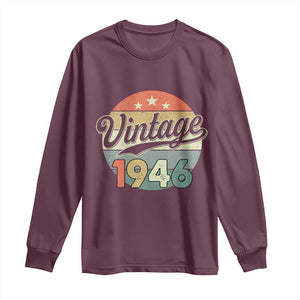 Vintage 1946 Long Sleeve Shirt 80 Year Old 80th Birthday Gifts TS10 Maroon Print Your Wear