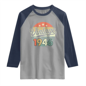 Vintage 1946 Raglan Shirt 80 Year Old 80th Birthday Gifts TS10 Sport Gray Navy Print Your Wear