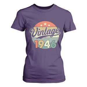 Vintage 1946 T Shirt For Women 80 Year Old 80th Birthday Gifts TS10 Purple Print Your Wear