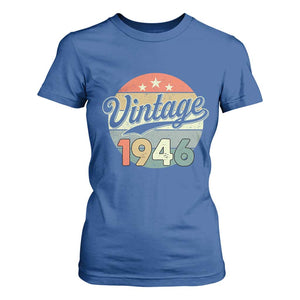 Vintage 1946 T Shirt For Women 80 Year Old 80th Birthday Gifts TS10 Royal Blue Print Your Wear