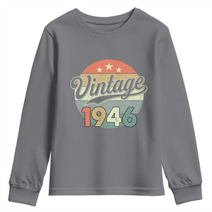 Vintage 1946 Youth Sweatshirt 80 Year Old 80th Birthday Gifts TS10 Charcoal Print Your Wear