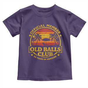 Funny 50th Birthday Toddler T Shirt Retro Old Balls Club Gag Gift TS10 Purple Print Your Wear