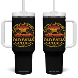 Funny 50th Birthday Tumbler With Handle Retro Old Balls Club Gag Gift TS10 One Size: 40 oz Black Print Your Wear