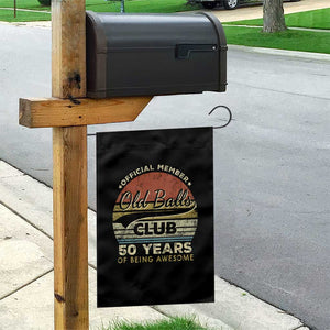 Funny 50th Birthday Garden Flag Retro Old Balls Club 50 Years Of Awesome Gag Gift TS10 Print Your Wear